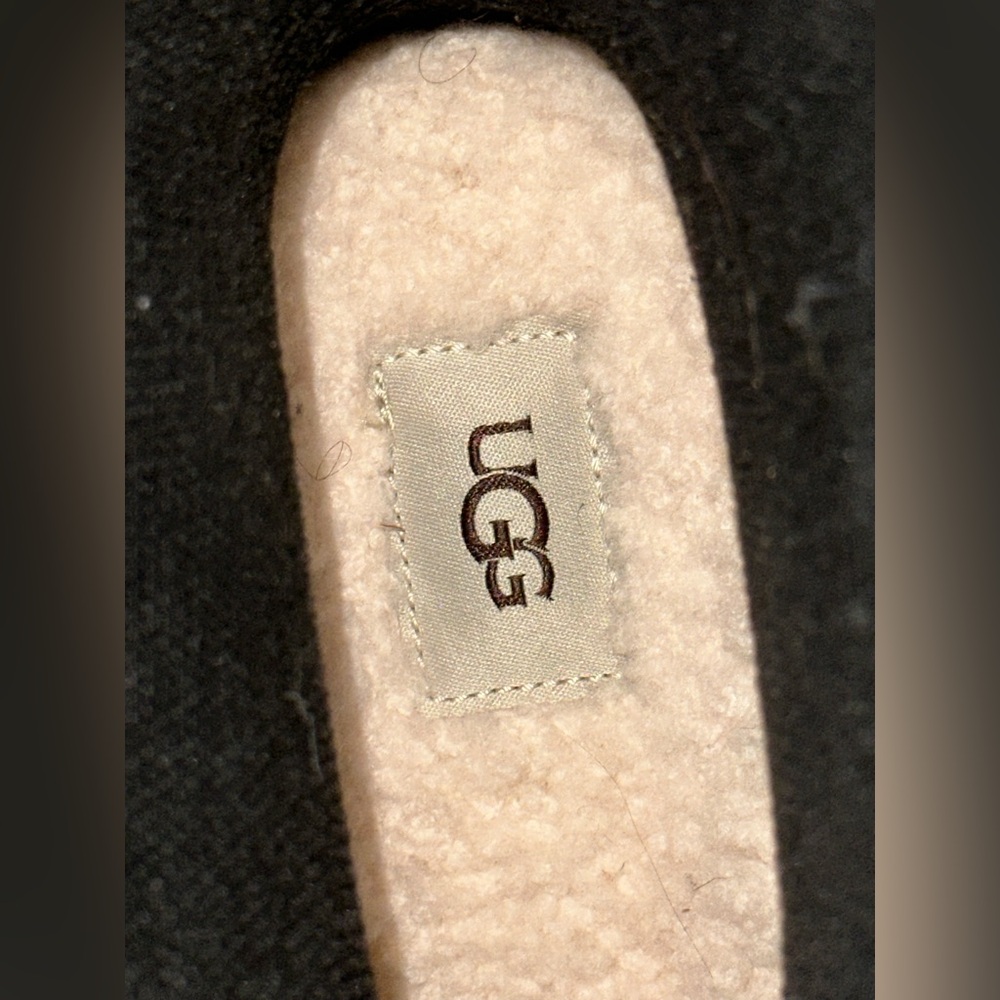 UGG Black Tall Rain boots with warm sheepskin and lambswool on footbed W-8 - Picture 6 of 14